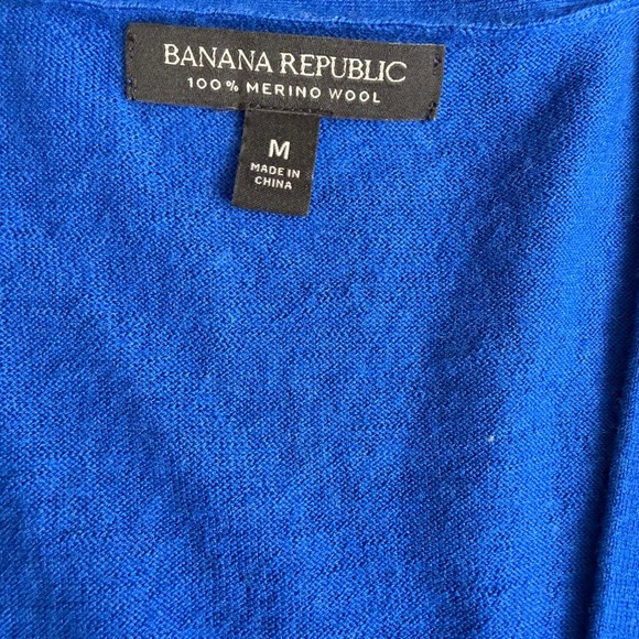 Banana Republic Womens 100% Merino Wool Longline Slouchy Cardigan Royal Blue MED - Picture 7 of 13